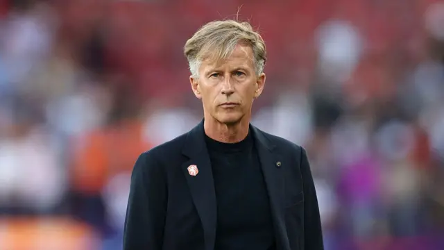 Andries Jonker, Head Coach of the Netherlands, looks on following defeat