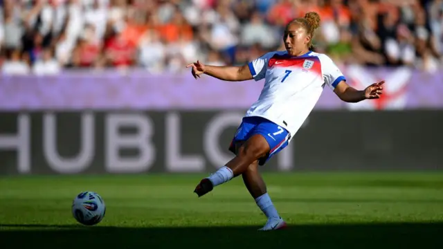 Lauren James of England scores her team's third goal