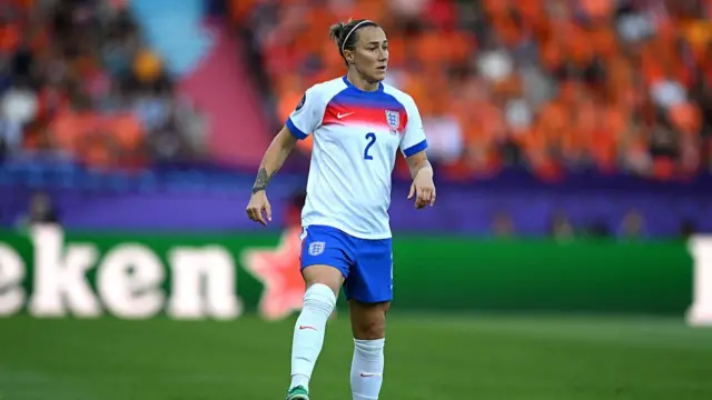 Lucy Bronze of England controls the ball