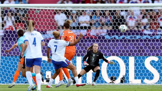 Lauren James of England scores her team's first goal