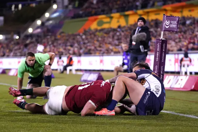 James Lowe is denied a try