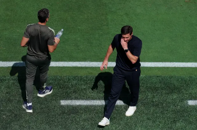 Real Madrid manager Xabi Alonso during the cooling break