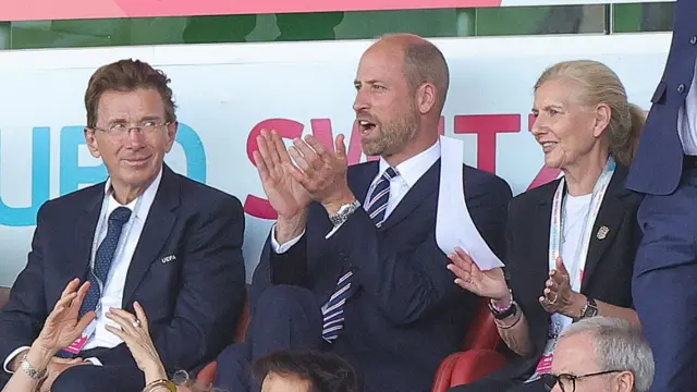 Prince William of England celebrates after the first goal