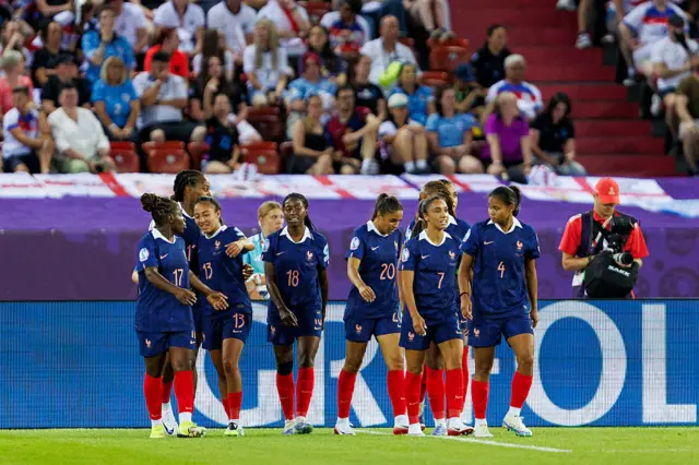 France players celebrate during their win over England