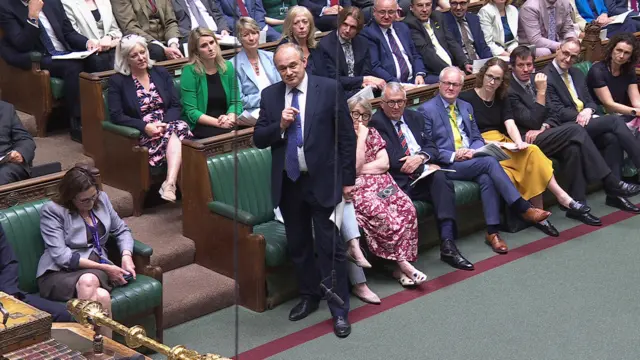 Ed Davey standing in the commons