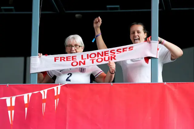 England fans pose for a picture
