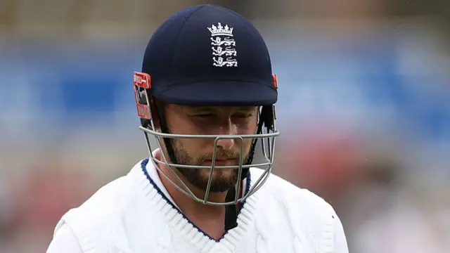 Gus Atkinson leaves the field at the Oval.