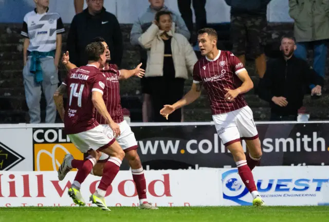 Arbroath's Nikolay Todorov celebrates after scoring to make it 1-1