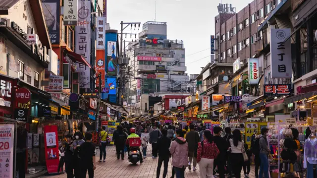 Hongdae street in Seoul city, South Korea