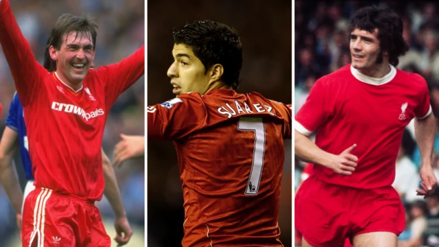 Kenny Dalglish, Luis Suarez, Kevin Keegan split graphic