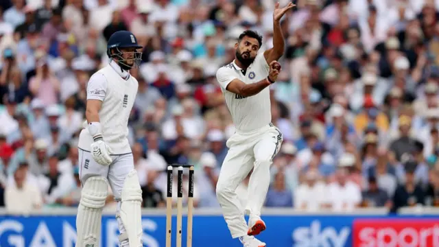 Akash Deep bowls vs England