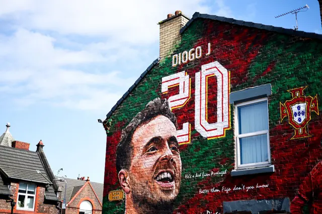 Diogo Jota mural on a house