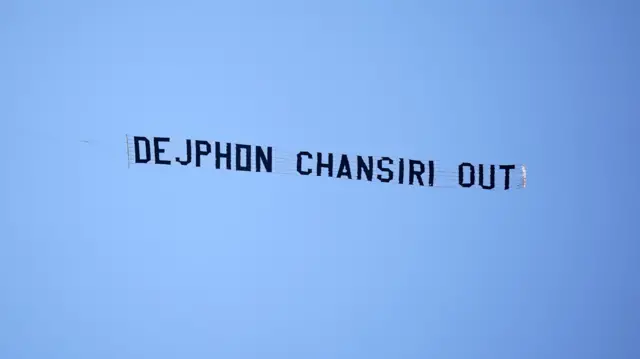 Plane with protest