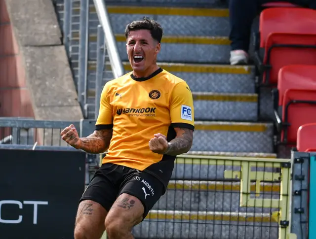 Danny Gibson celebrates