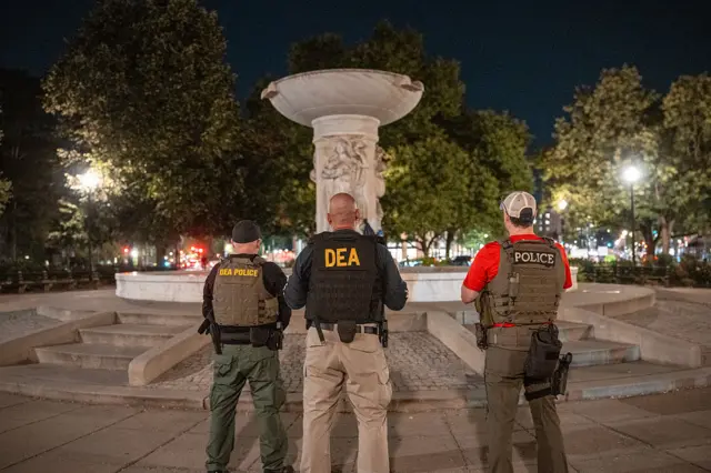 Image shows DEA agents in Washington DC