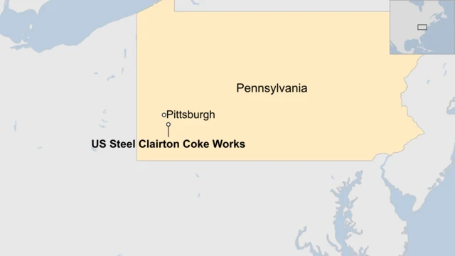 Map showing location of Clairton Coke Works