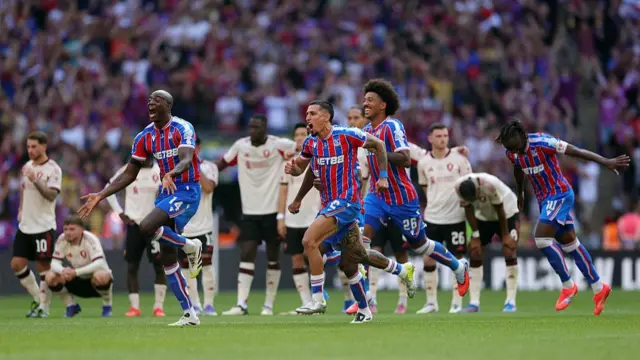 Crystal Palace celebrate winning the Community Shield