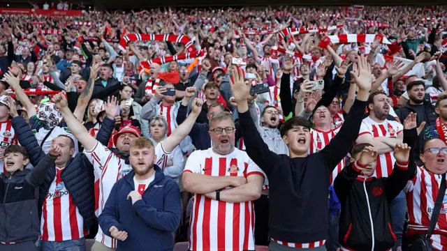 Sunderland fans at the Stadium of Light