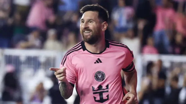 Lionel Messi celebrates