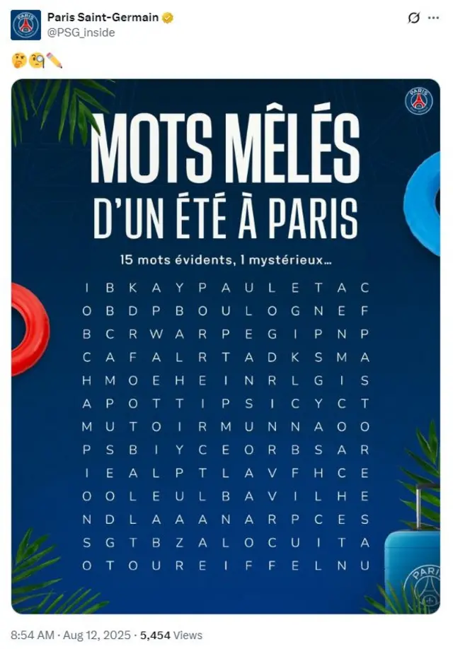 PSG wordsearch