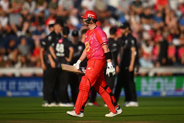 Steve Smith of Welsh Fire walks off