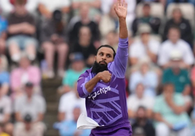 Northern Superchargers' Adil Rashid bowling