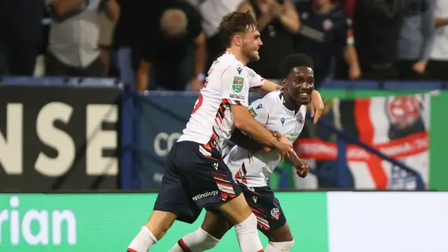 Amario Cozier-Duberry of Bolton Wanderers celebrates