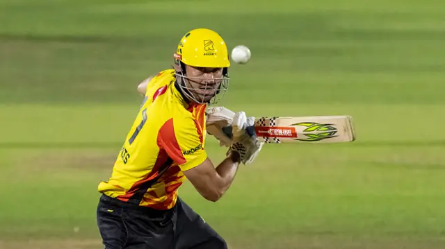 Marcus Stoinis of Trent Rockets hits out