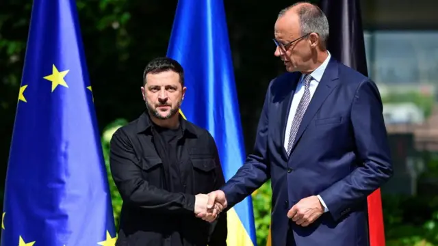 Germany's Friedrich Merz hosted President Zelensky in Berlin yesterday