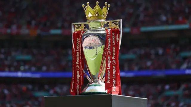 The Premier League trophy