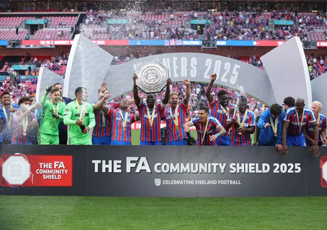 Winners Crystal Palace lift the 2025 FA Community Shield match