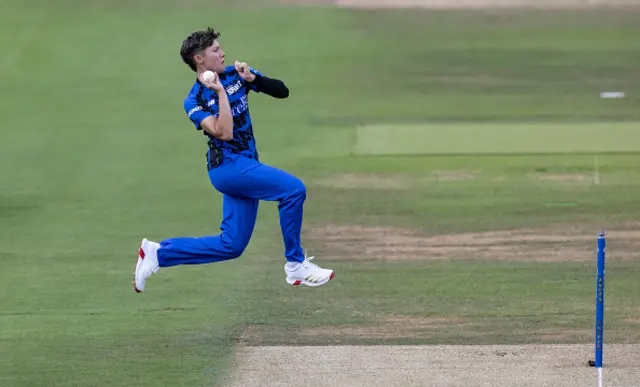 Issy Wong of London Spirit in delivery stride