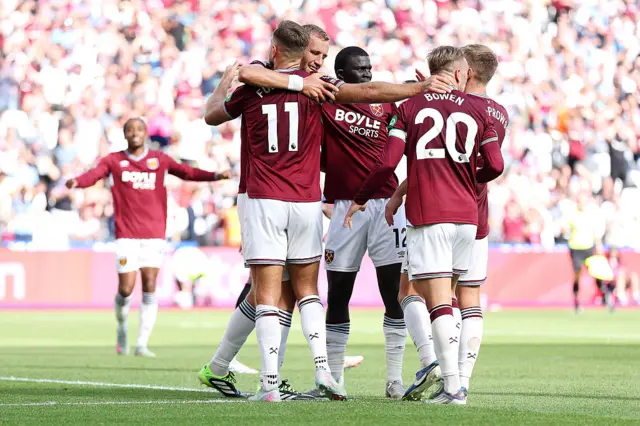 Niclas Fullkrug of West Ham United celebrates