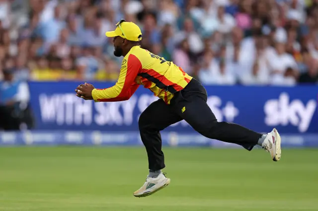 Rehan Ahmed of Trent Rockets takes the catch