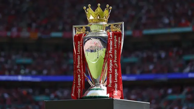 The Premier League trophy