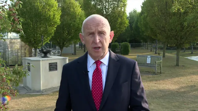 Defence Secretary John Healey stands outside in green space