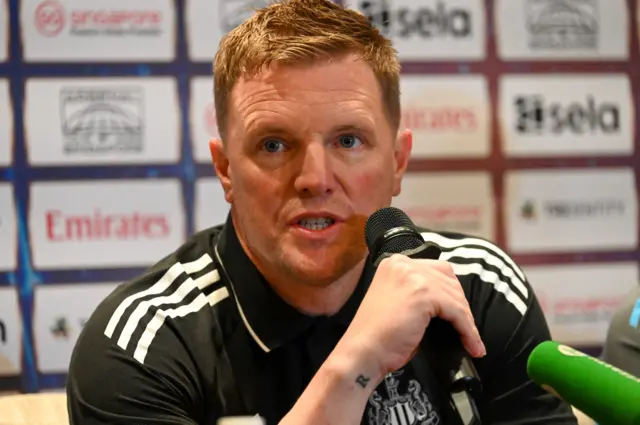 Eddie Howe at a news conference