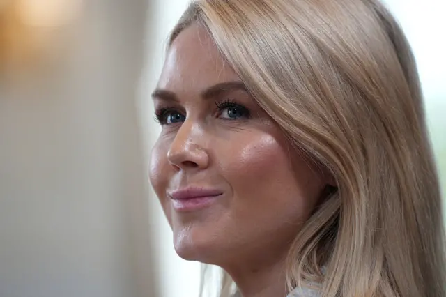 Close-up of press secretary Karoline Leavitt