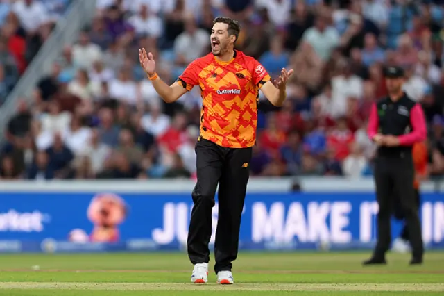 Chris Wood of Birmingham Phoenix reacts