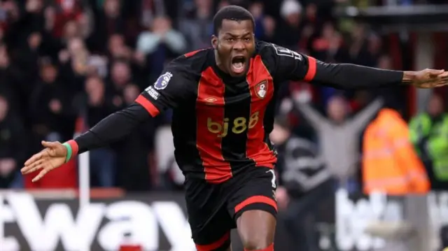 Dango Ouattara celebrating a goal for Bournemouth