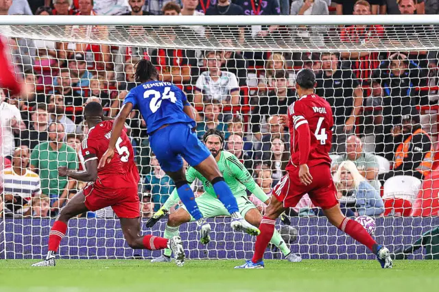 Semenyo fires an equaliser into the net