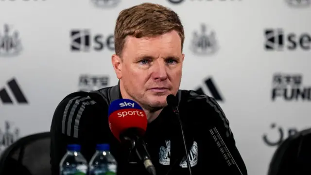 Eddie Howe at a news conference