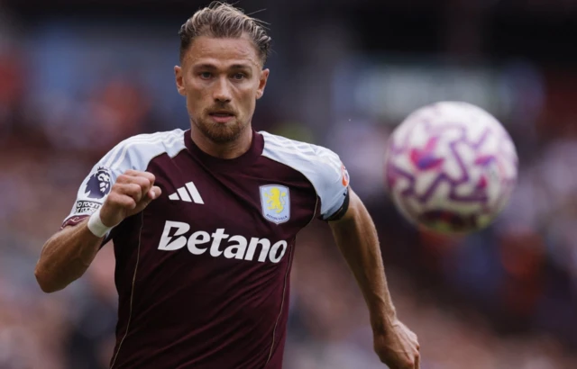 Aston Villa's Matty Cash in action