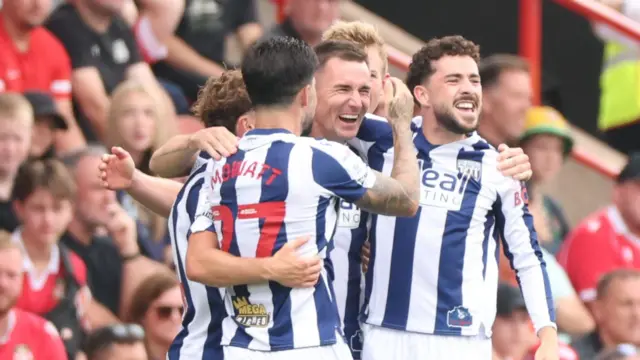 Jed Wallace of West Bromwich Albion celebrates
