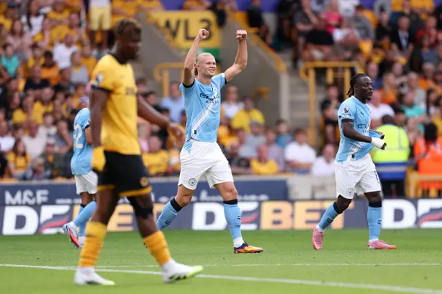 Erling Haaland of Manchester City celebrates