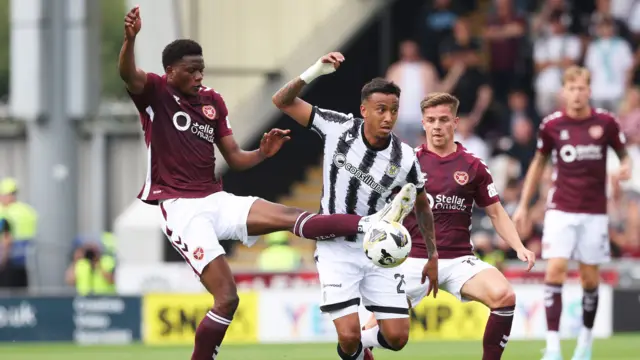 Hearts and St Mirren players