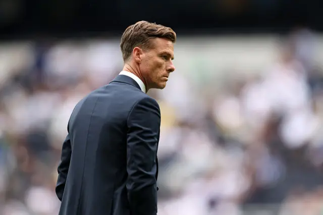 Scott Parker, Manager of Burnley, looks on