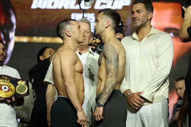 Nick Ball and Sam Goodman facing off