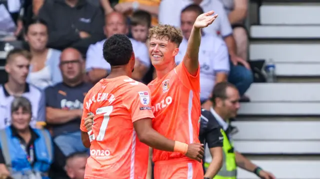 Victor Torp of Coventry City celebrates scoring the fifth goal