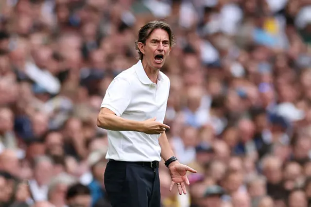 Thomas Frank, Manager of Tottenham Hotspur, gestures